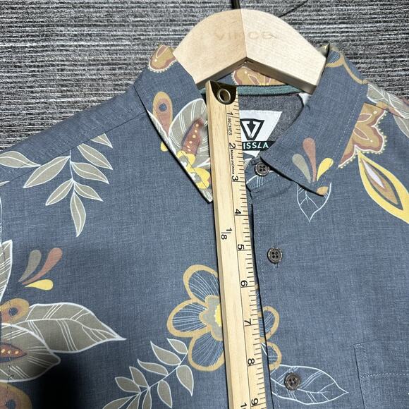 Vissla Shirt Men's Small Blue Floral Short Sleeve Button Up M502VWAF - Picture 7 of 15